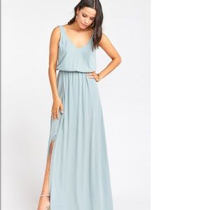 Show Me Your Mumu Kendall silver sage bridesmaid dress